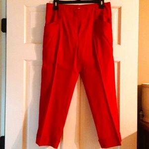 Cuffed linen ankle pant